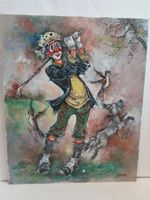 C.Lorrain "Clown Golfer"Gemälde Original