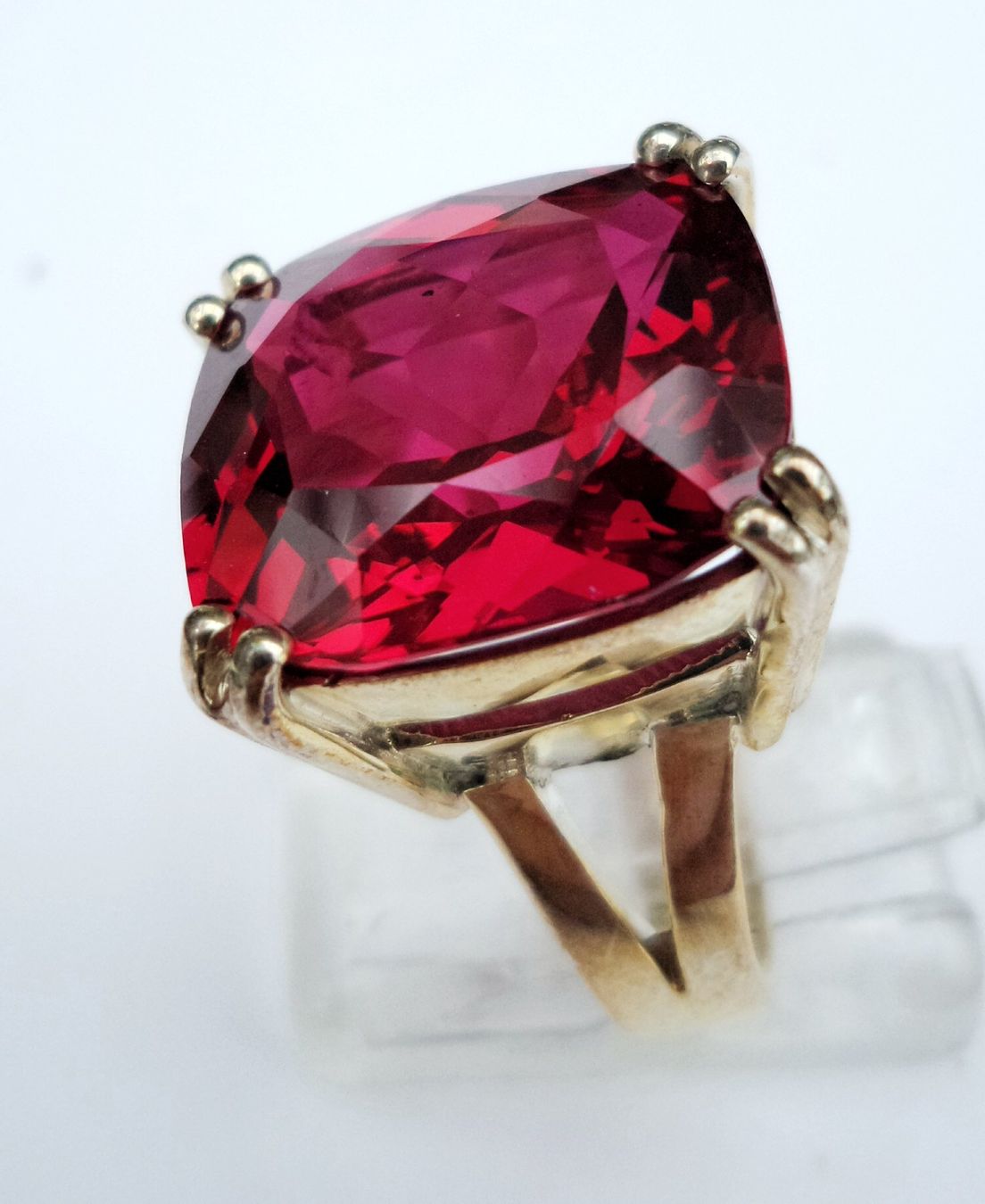 Anelli: Ring Silber mit grossem roten Topas Grösse 54 – Nuovo (secondo la descrizione) da Zürich venduto da benedikt12 5