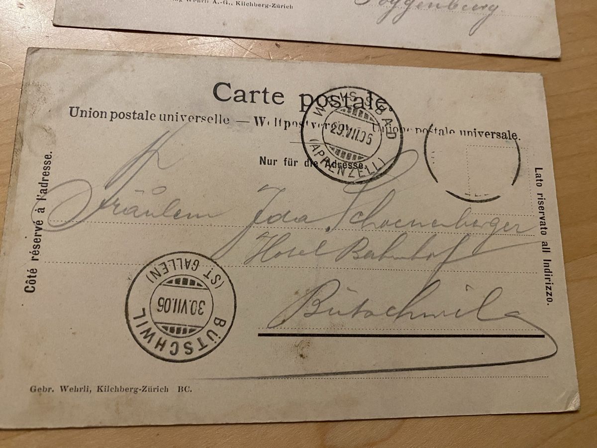 Cartoline postali: 3 Ak Weissbad Appenzell – Usato da Mosnang venduto da Goldwasser 6