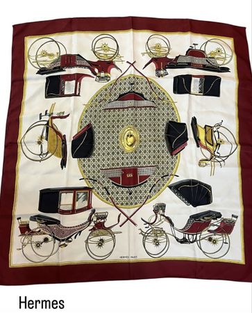 Foulard / Carré Hermès 90 "Les Voitures à Transformation"