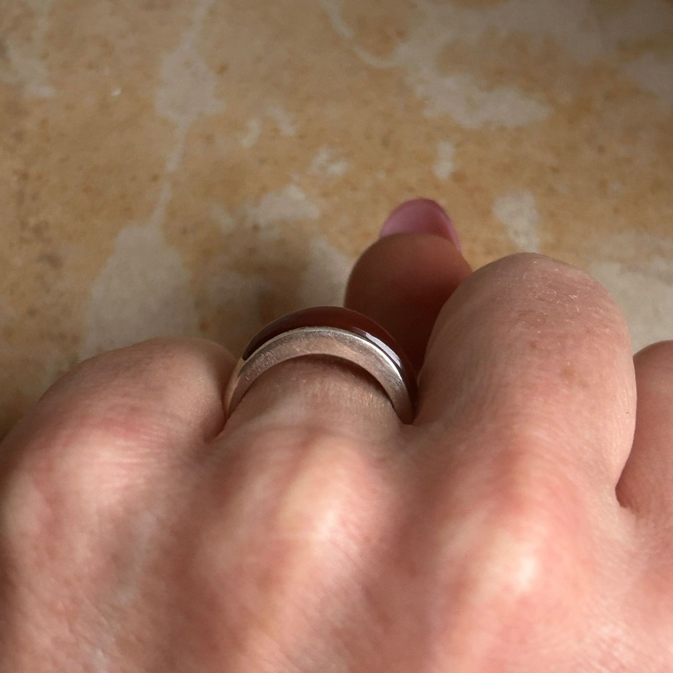 Ringe: Roter Achat Ring, 925er Silber (Grösse 54) – Gebraucht aus Dittingen von Bijoubelle 2