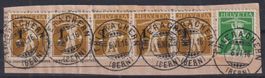 Q6) Lot Tellknabe auf Papier, Vollstempel Thierachern