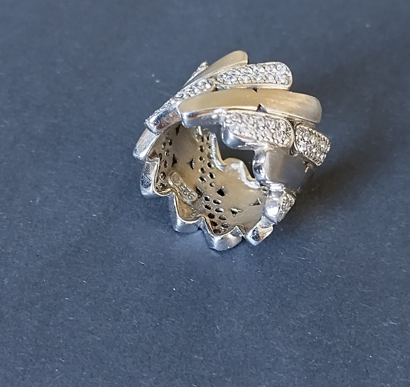 Anelli: COCKTAIL MEGA RING SILBER 925 MIT ZIRKONIA – Usato da Romanshorn venduto da Glitzer-Paradies 2