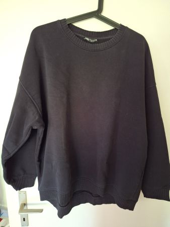 Zara Basic Herbst-Pullover, Schwarz, L