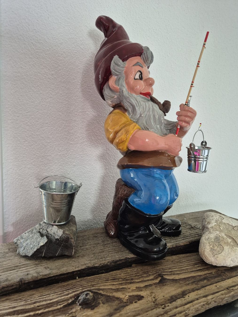 Figurines: Freundlicher Gartenzwerg Angler – D'occasion à Baar par Zwergen-Atelier4 4
