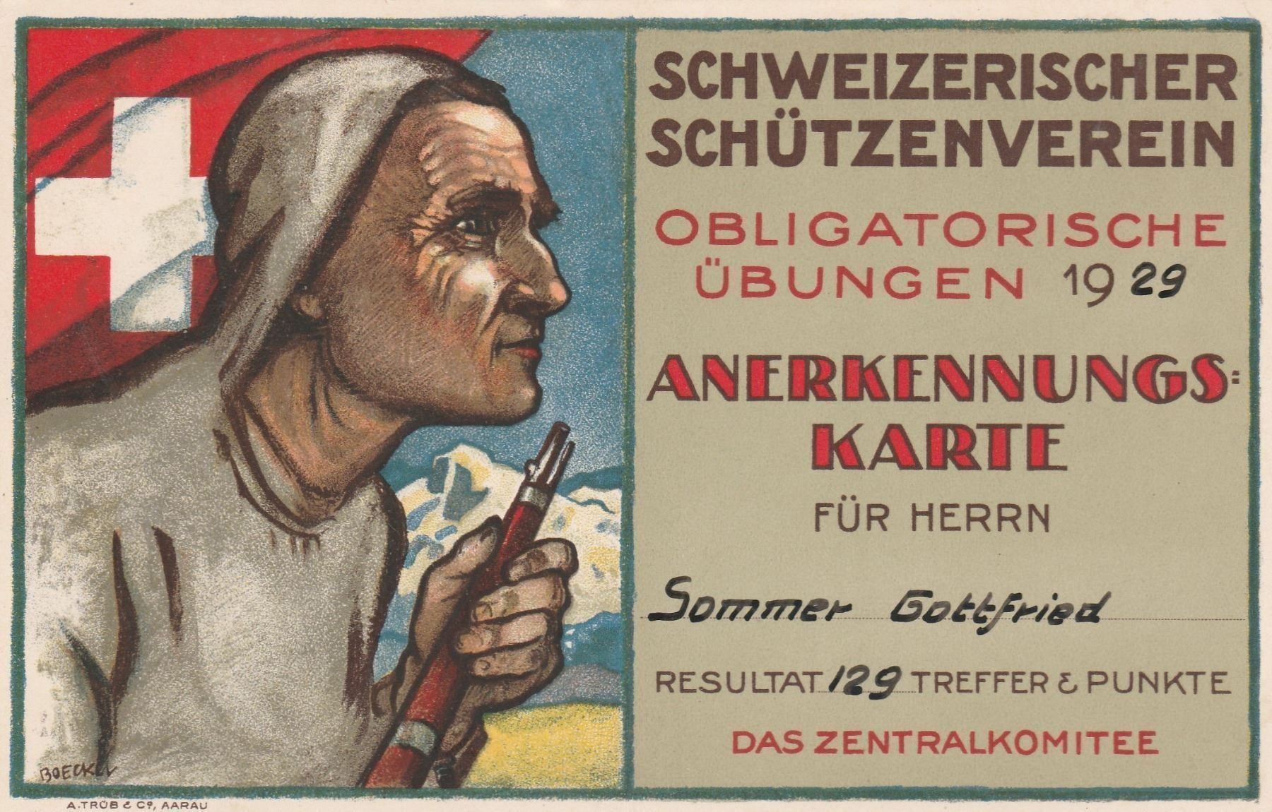 Cartoline postali: Schweizerischer Schützenverein 1929 – Usato da uttwil venduto da Koehlerfred