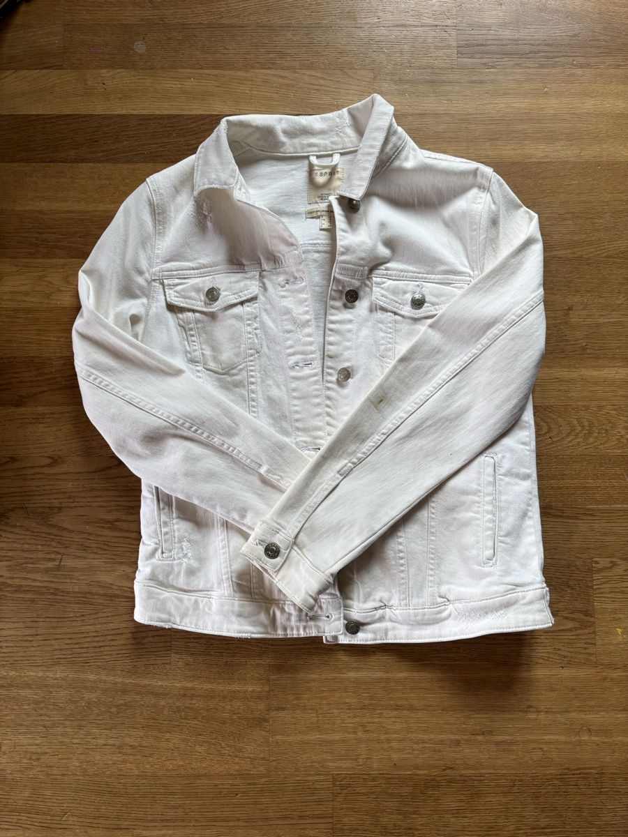 Esprit Giacche: Esprit Jeansjacke Weiss Damen Gr. L – Usato da Thun venduto da vamebi