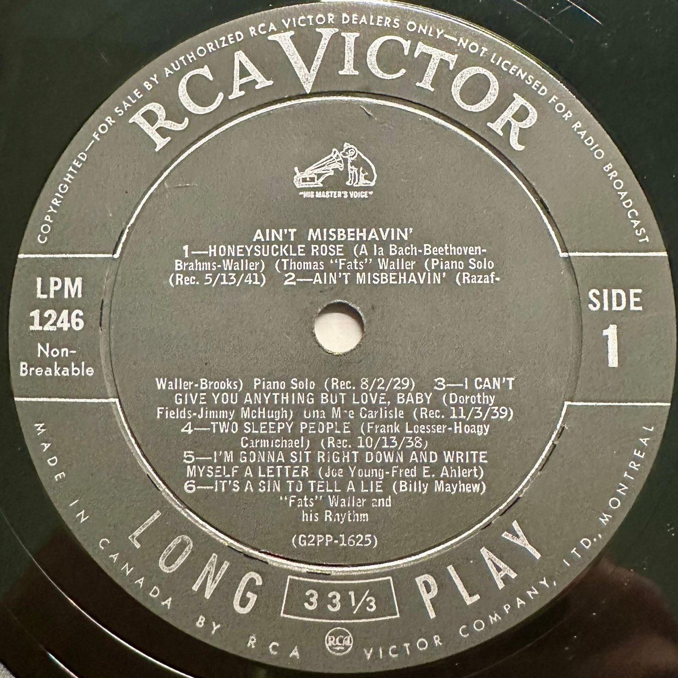 Dischi in vinile: Fats Waller - Ain't Misbehavin' // LP: VG; Sleeve: Good+ – Usato da Zürich venduto da saltbee 2