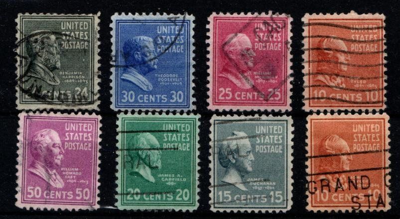 Alle Briefmarken: 8 timbres USA - rares - 1938 - Obl. – Gebraucht aus Blonay von Leglaude_01