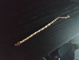Bracelet tennis avec strass doré Swarovski