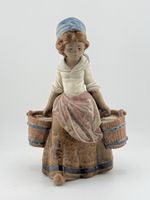 Original Lladro Porzellan Figur Mädchen mit zwei Eimern
