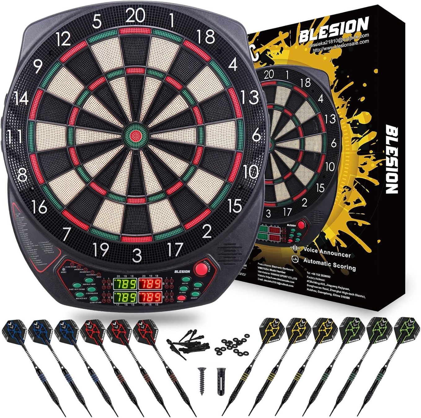 Tiro con l'arco: Dartscheibe Elektronisch mit 12 Pfeilen E-Dartboard – Nuovo e nell'imballaggio originale da Schaffhausen venduto da smarastore