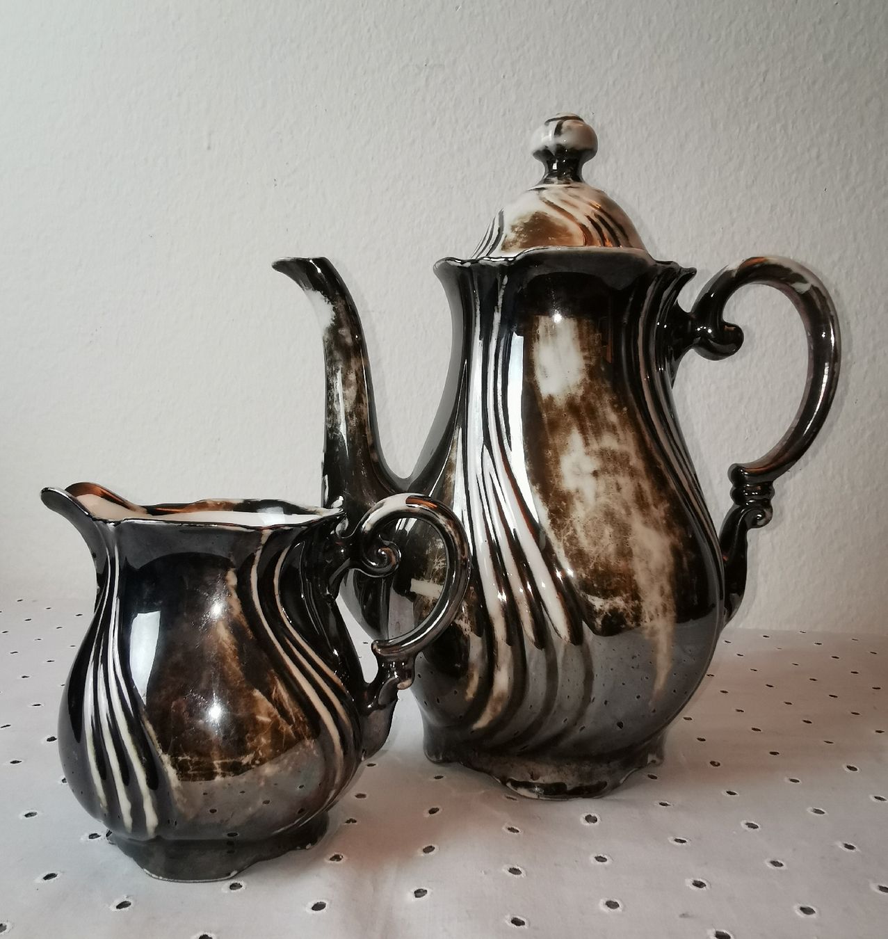 Set di piatti: 2 tlg. versilbertes Kaffee-Set Wächtersbach, Bavaria – Usato da Bülach venduto da wynja