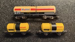3 Kesselwagen Mobiloil und Shell gebrauchter Zustand