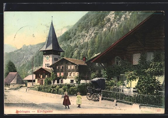 Cartes postales: AK Meiringen, Kirchgasse mit Kirche – D'occasion à Berlin par bartko-reher