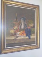 Ölgemälde Stillleben Früchte Wein Krug signiert H.S. 1901 