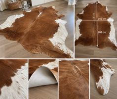 Kuhfell Teppich braun weiss 200 x 160 cm