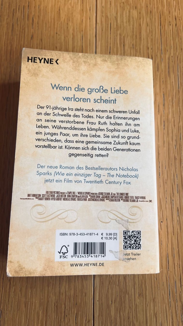 Libri: Nicholas Sparks "Kein Ort ohne dich" – Usato da Schübelbach venduto da Dolly990_2 1