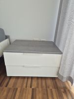 Kommode grau - weiss mit 2 Schubladen
