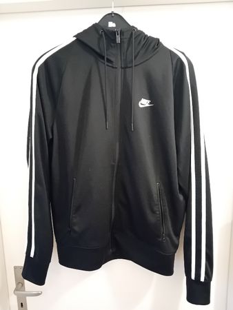 Nike Herren Trainingsjacke mit Kapuze & Streifen Schwarz M