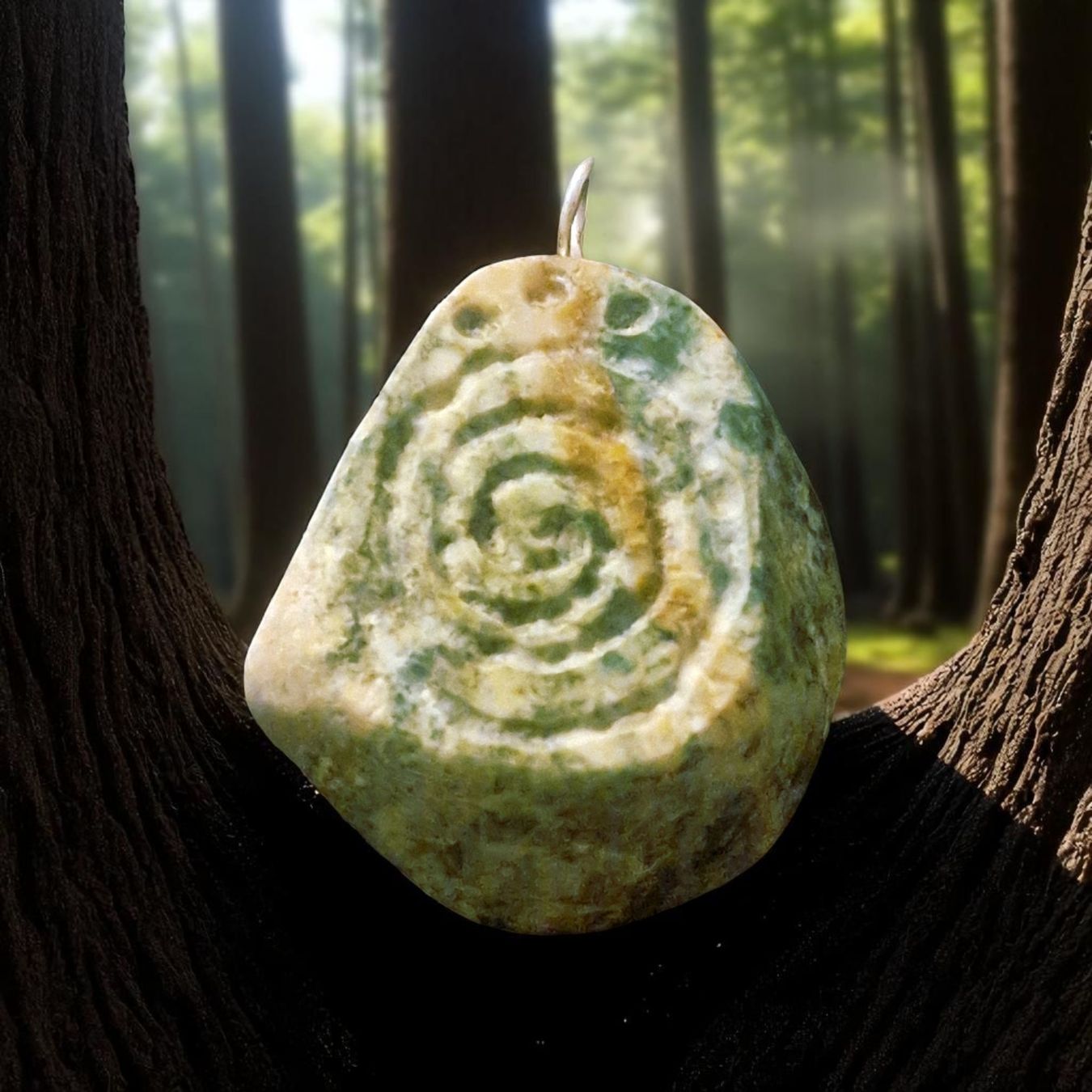 Ciondoli: Anhänger Allalin-Gabbro mit gravierter Spirale – Nuovo e nell'imballaggio originale da Aarau venduto da Schmuckhoehle_MD