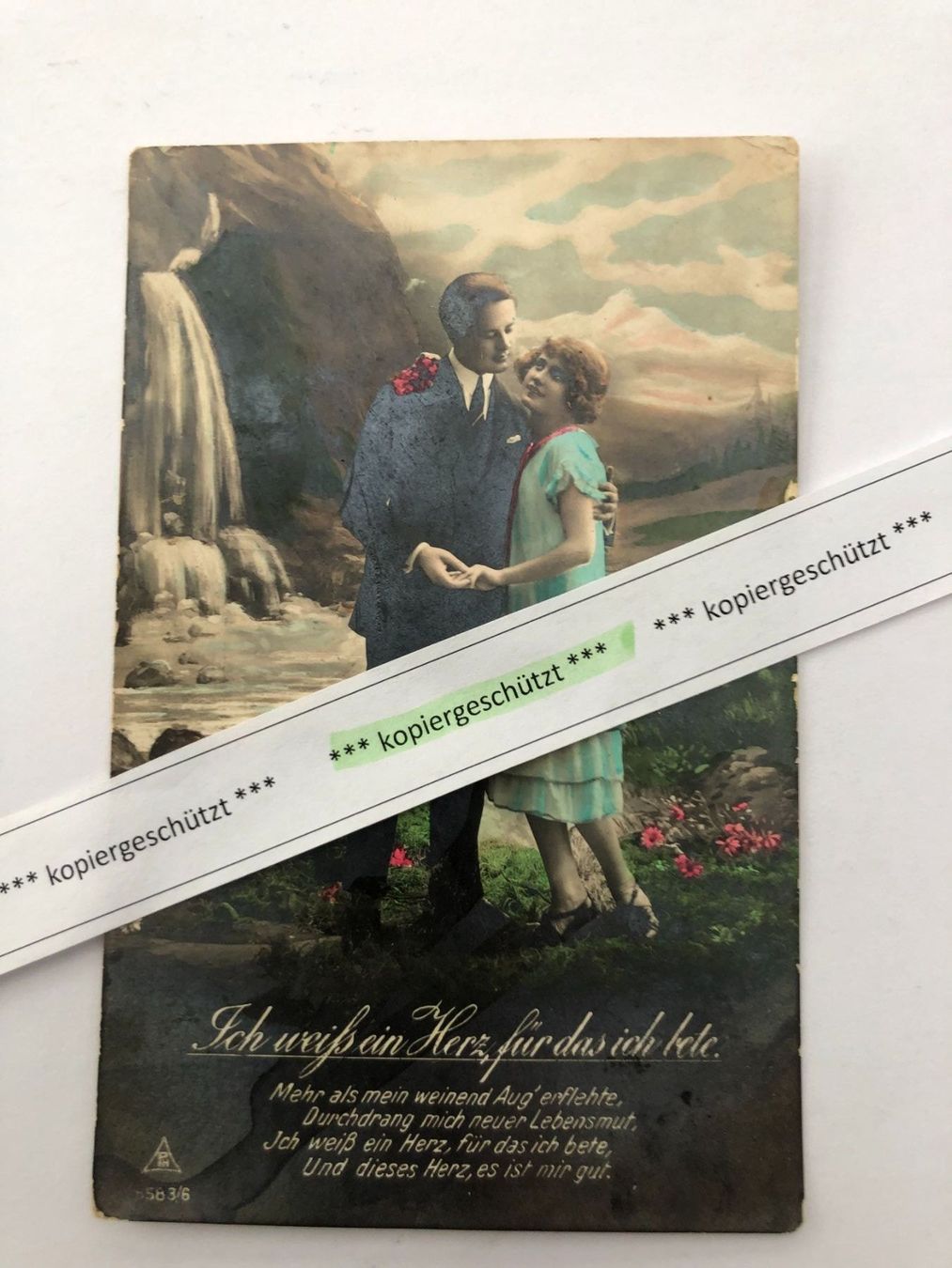 Cartoline postali: Postkarte ... Herz, Spruch alt AK – Usato da Hefenhofen venduto da Bierinder
