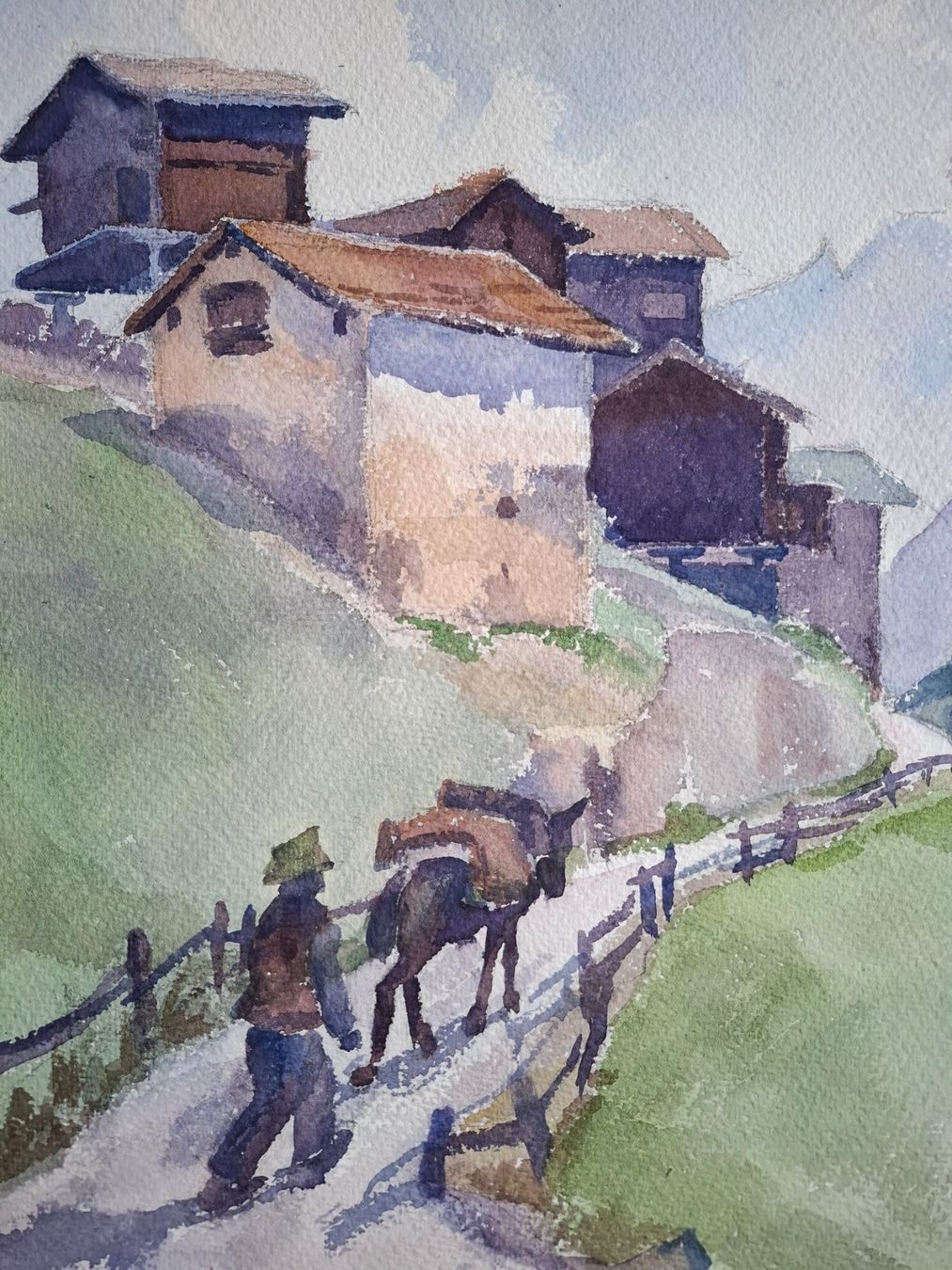 Dipinti: Aquarell Ferdinand Meyer-Streiff Zermatt VS 1964 – Usato da Rheinfelden venduto da Badelus 4