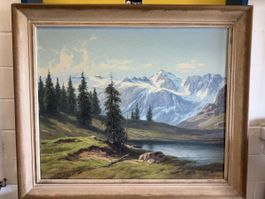 Gemälde Alpenlandschaft Edwin Bachmann guter Zustand 