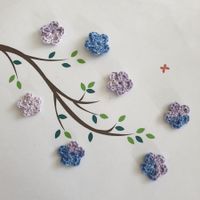 7 Stk Blumen gehäkelt, fleurs crochet, fiori uncinetto 734 J
