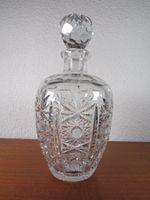 Handgeschliffene Mid Century Glaskaraffe Bleikristall 1960er