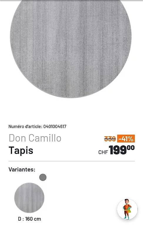 Tapis: Tapis Rond Gris 160cm – D'occasion à Mont-sur-Lausanne par Dini088