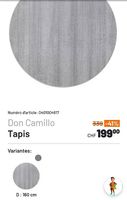 Tapis Rond Gris 160cm