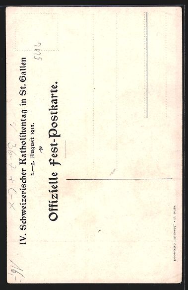 Ansichtskarten: St. Gallen, IV. Schweizerischer Katholik – Gebraucht aus Berlin von bartko-reher 1