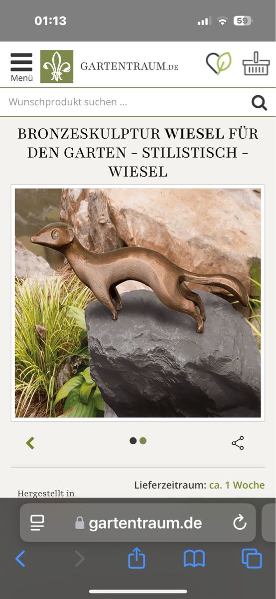 Alle Dekorationen: Bronze Wiesel Hermelin nummeriert – Gebraucht aus Gipf-Oberfrick von Iberico 1
