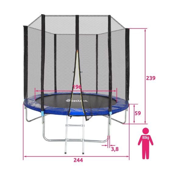 Trampolini: Gebrauchtes Trampolin von tectake Garfunky, Durchm.244cm – Usato da Zürich venduto da Jbuehler777 2