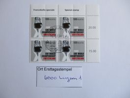Viererblock mit Ort Ersttagsstempel 6000 Luzern 1