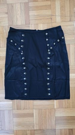 ​🏷️ Anti-Flirt Paris Minirock (1) Black Satin "Gothic Chic"