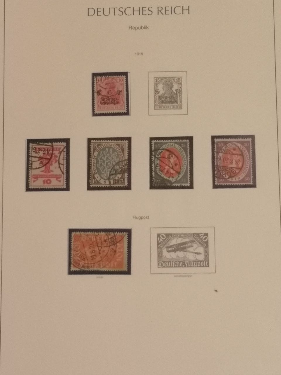 Tutti i francobolli: Deutsche Briefmarken 1916-1920. 10 Seiten. – Usato da Bern venduto da Yunkom 1