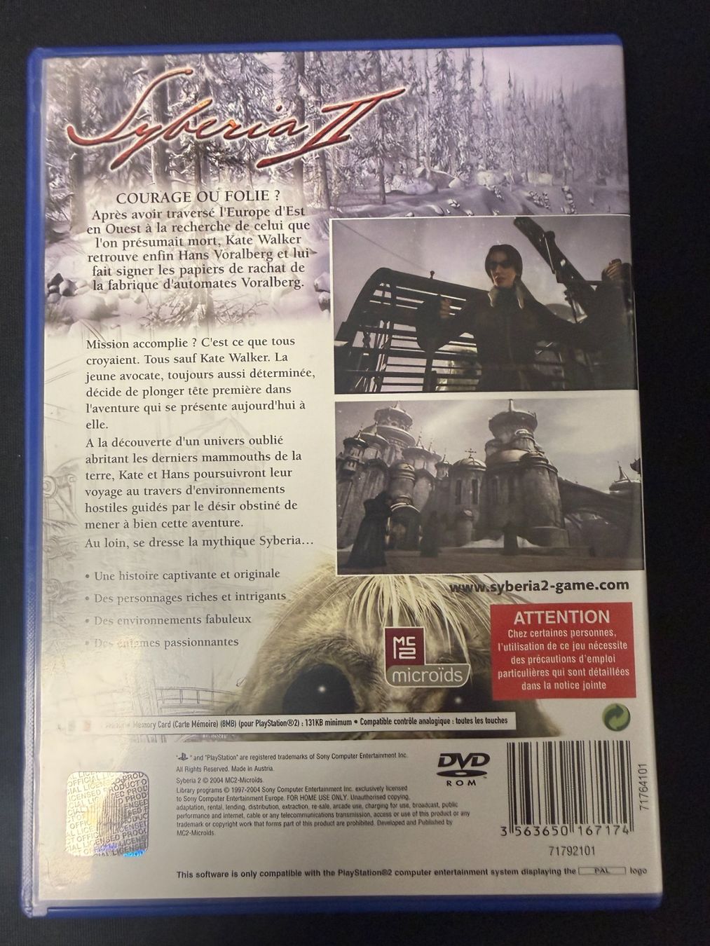 Sony Giochi: Syberia 2 - PS2 – Usato da Pont-de-la-Morge venduto da Darfal 2