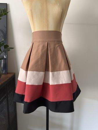 Zara Rock Falten Colorblock High Waist, Gr. XS