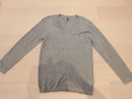 Feines Chicorée Damen Strickpullover V-Ausschnitt Grau Gr...