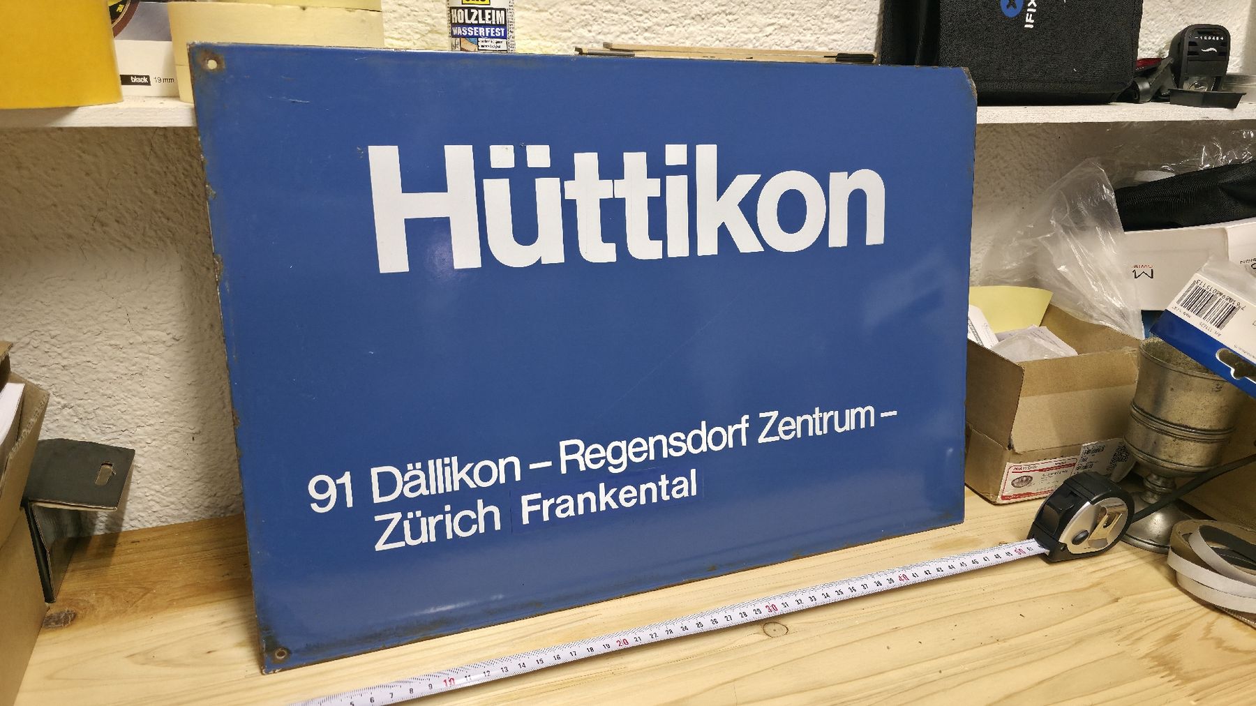 Insegne: Original HÜTTIKON Bushaltestellen Schild – Usato da Dällikon venduto da DEngineer