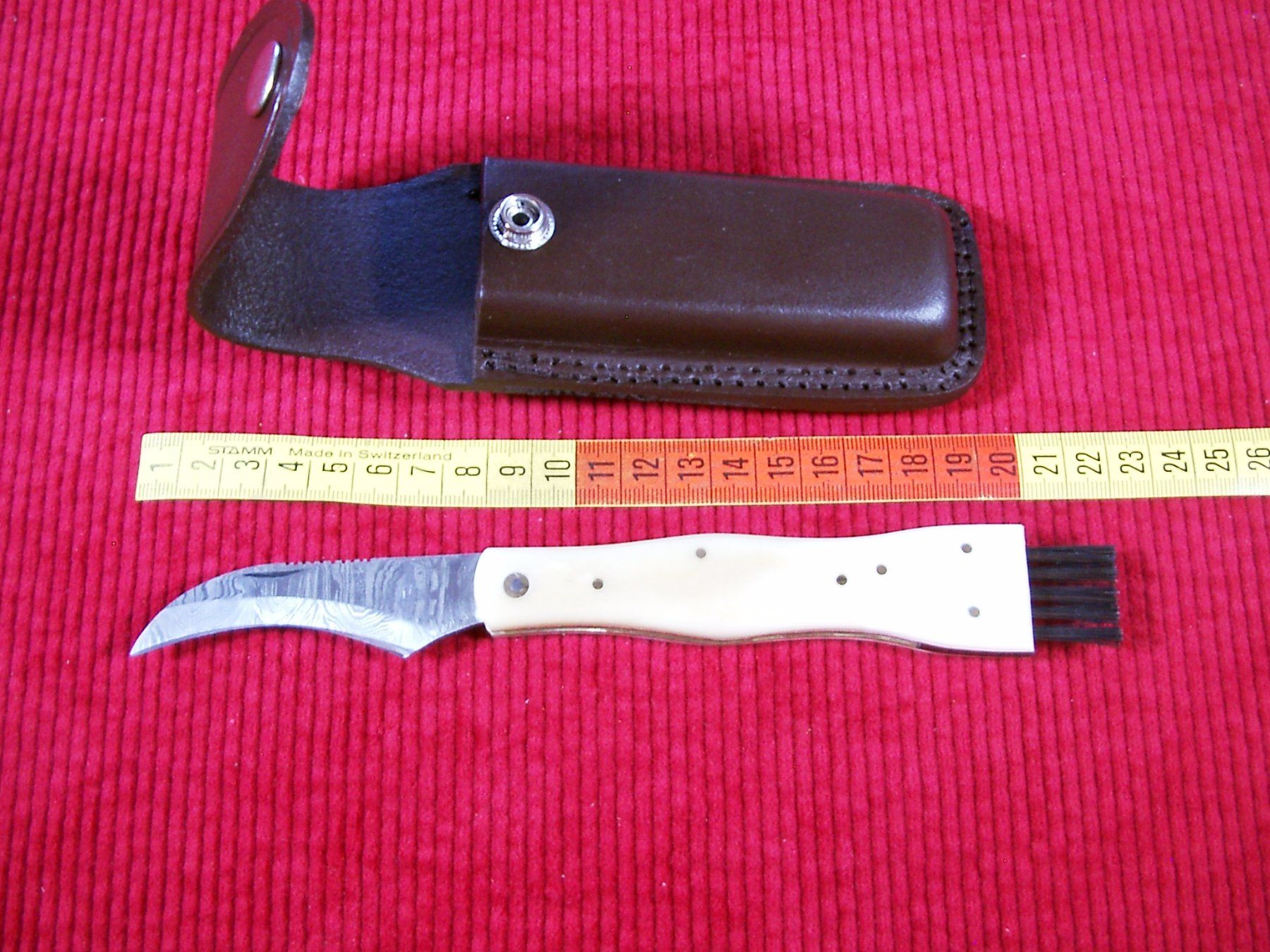 Coltelli tascabile: Pilzmesser Damaststahl-Klinge, Knochen-Griffschalen – Nuovo e nell'imballaggio originale da Laupen ZH venduto da tonisculati 6