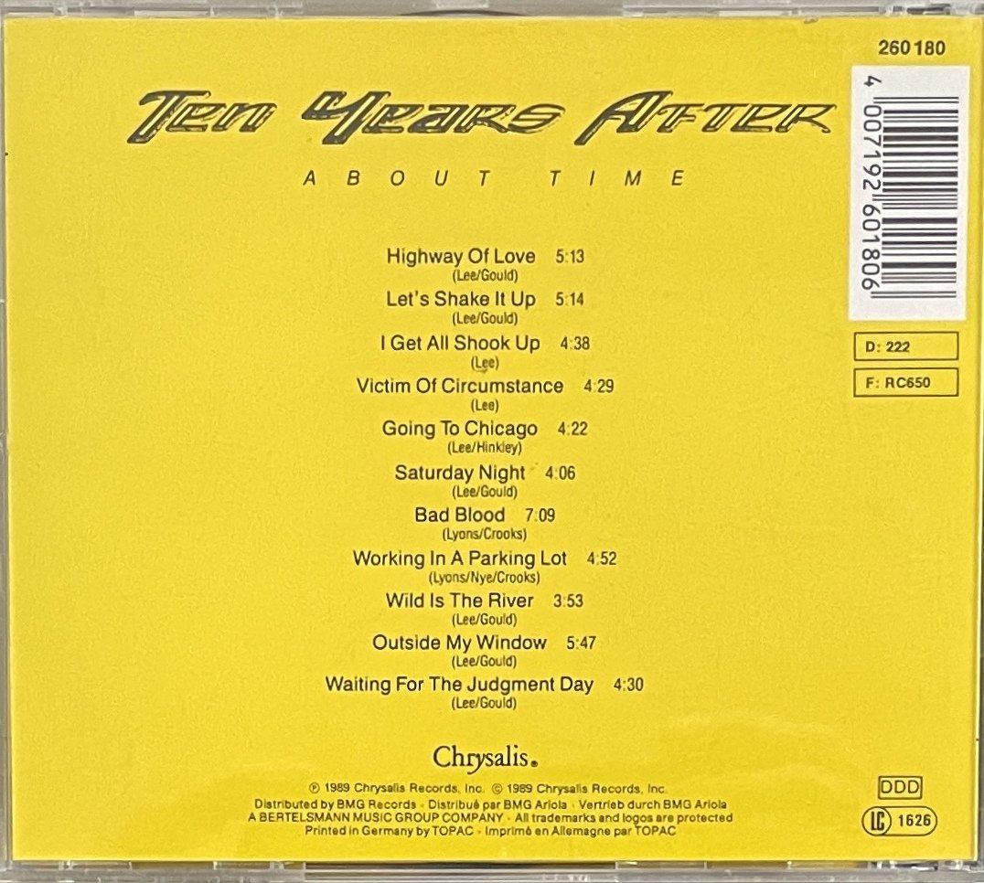 CDs: Ten Years After  About Time – D'occasion à Savagnier par Ne2065 1