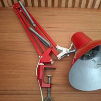 Lampe architecte 1970 rouge