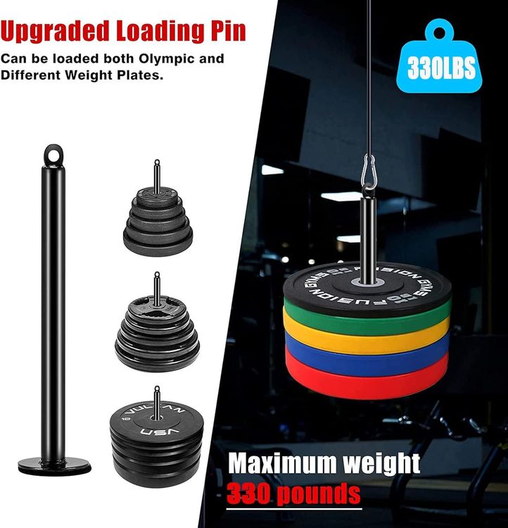 Latzug Seilzug Fitness Pulley System für Arm Rücken Schulter (Neu und ...