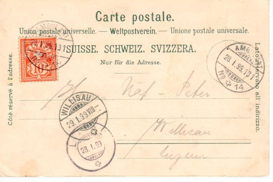 Ansichtskarten: Gruss aus Luzern 1899 – Gebraucht aus Wolhusen von Curver9 1