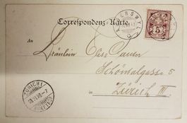 Z106) 1898 Karte Vollstempel ALBERSWIYL