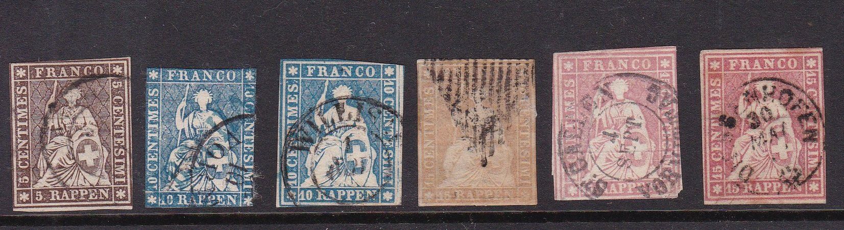 Alle Briefmarken: CH Briefmarken Lot "6 x Strubel" – Gebraucht aus Münchwilen AG von Nesar