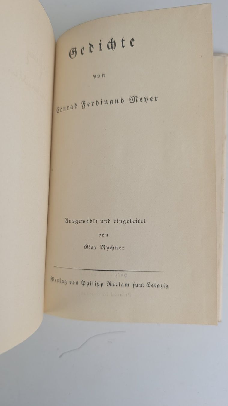Libri: Conrad Ferdinand Meyer - Gedichte, antikes Buch, Top! – Usato da Zürich venduto da axolottchen 5